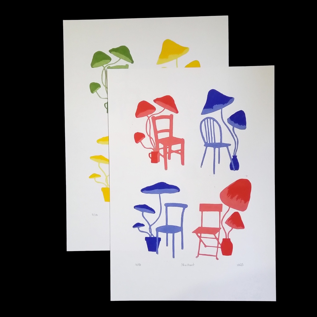 Champichaises (bleu/rouge)