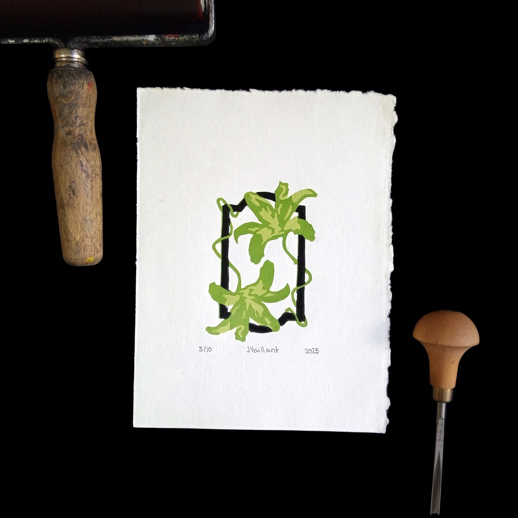 Cadre fleuri Vert